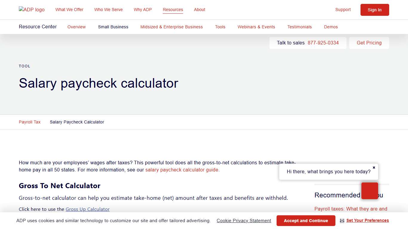 Salary Paycheck Calculator – Calculate Net Income ADP