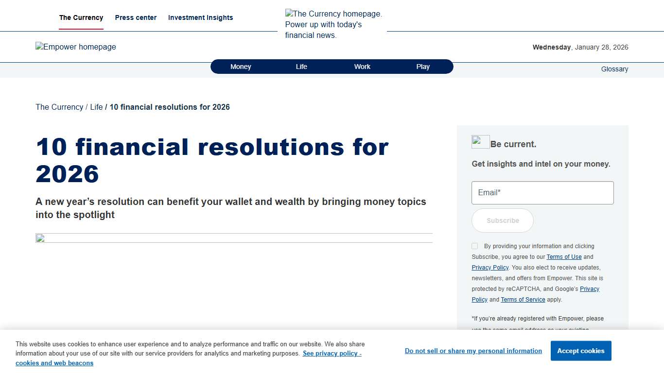 Ten financial resolutions for 2026 Empower